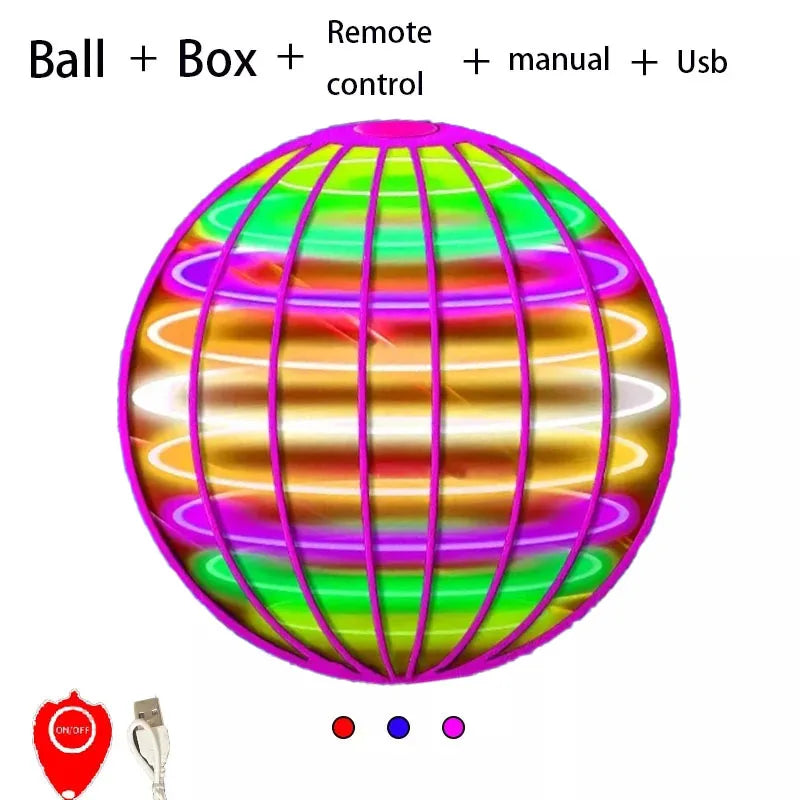 Flying Spinner Ball Drone – Hand-Controlled Boomerang Toy with LED Lights (Rechargeable)