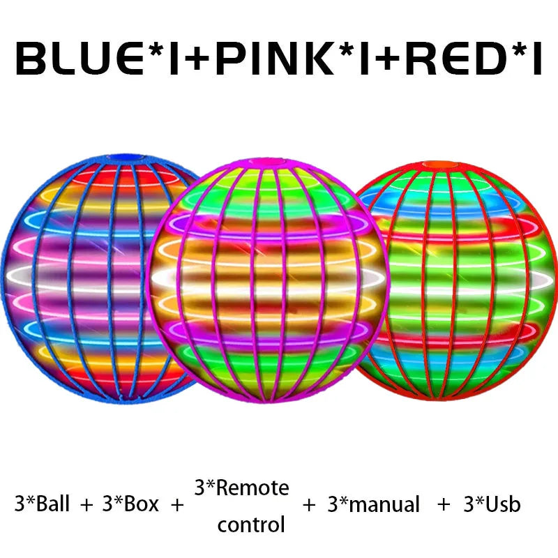 Flying Spinner Ball Drone – Hand-Controlled Boomerang Toy with LED Lights (Rechargeable)