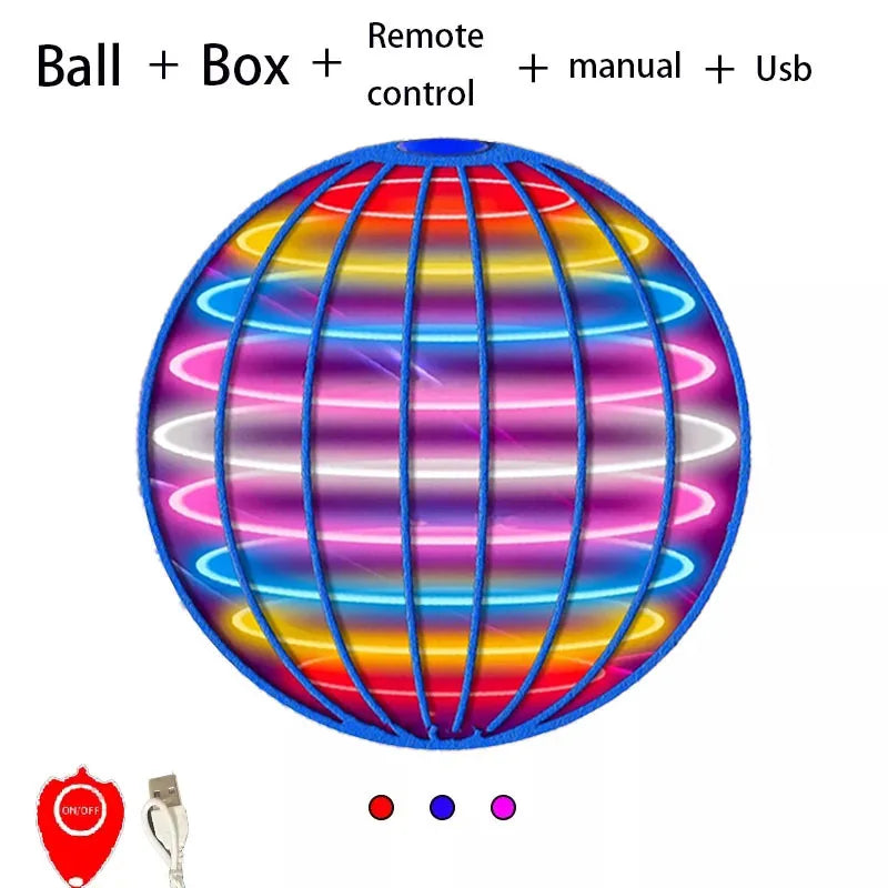 Flying Spinner Ball Drone – Hand-Controlled Boomerang Toy with LED Lights (Rechargeable)