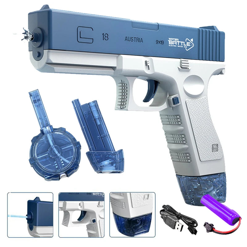 Electric Burst Water Gun – Automatic Rechargeable Outdoor Toy for Kids & Teens