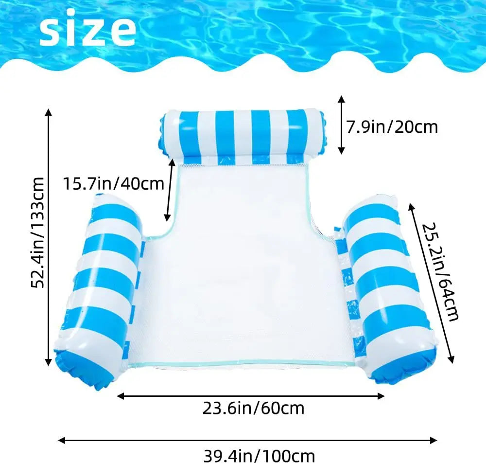 Inflatable Water Hammock Recliner – Pool Float Chair for Adults & Kids