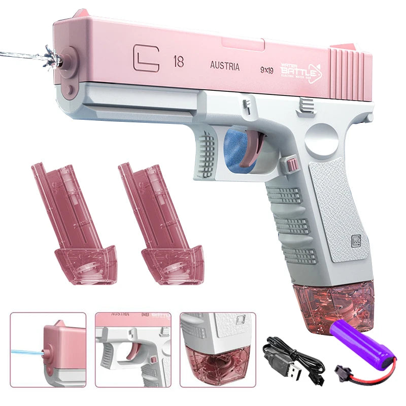 Electric Burst Water Gun – Automatic Rechargeable Outdoor Toy for Kids & Teens