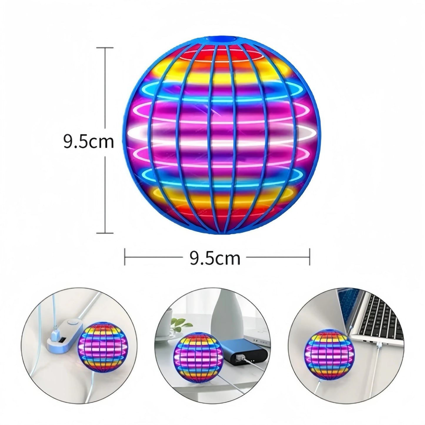 Flying Spinner Ball Drone – Hand-Controlled Boomerang Toy with LED Lights (Rechargeable)