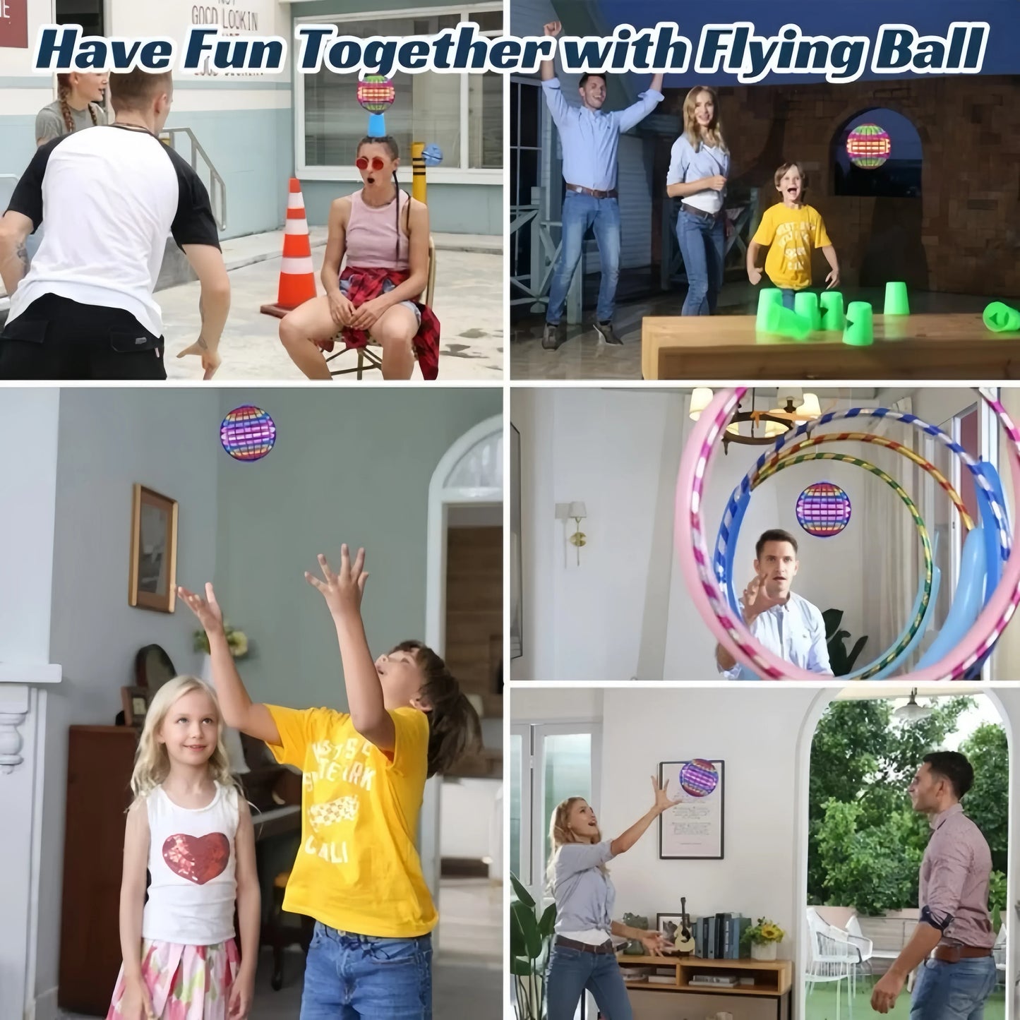 Flying Spinner Ball Drone – Hand-Controlled Boomerang Toy with LED Lights (Rechargeable)