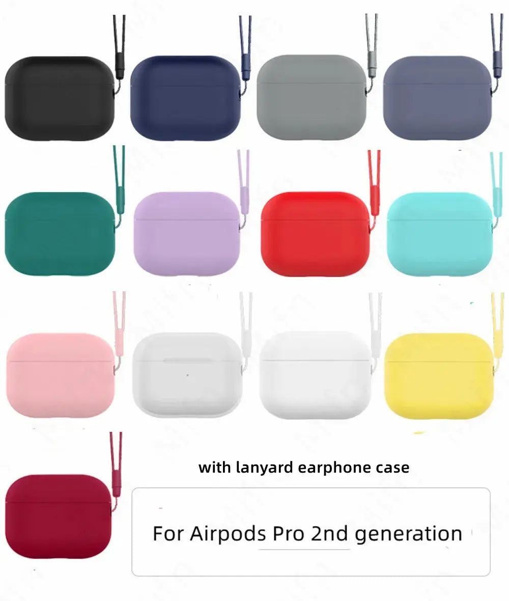 Silicone Protective Case with Lanyard for AirPods Pro 2 (2022) – Front LED Visible, Anti-Lost Cover Innowave