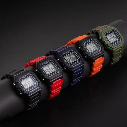 Skmei Army Green Digital Sport Watch – LED, Waterproof, Square Dial Skemei