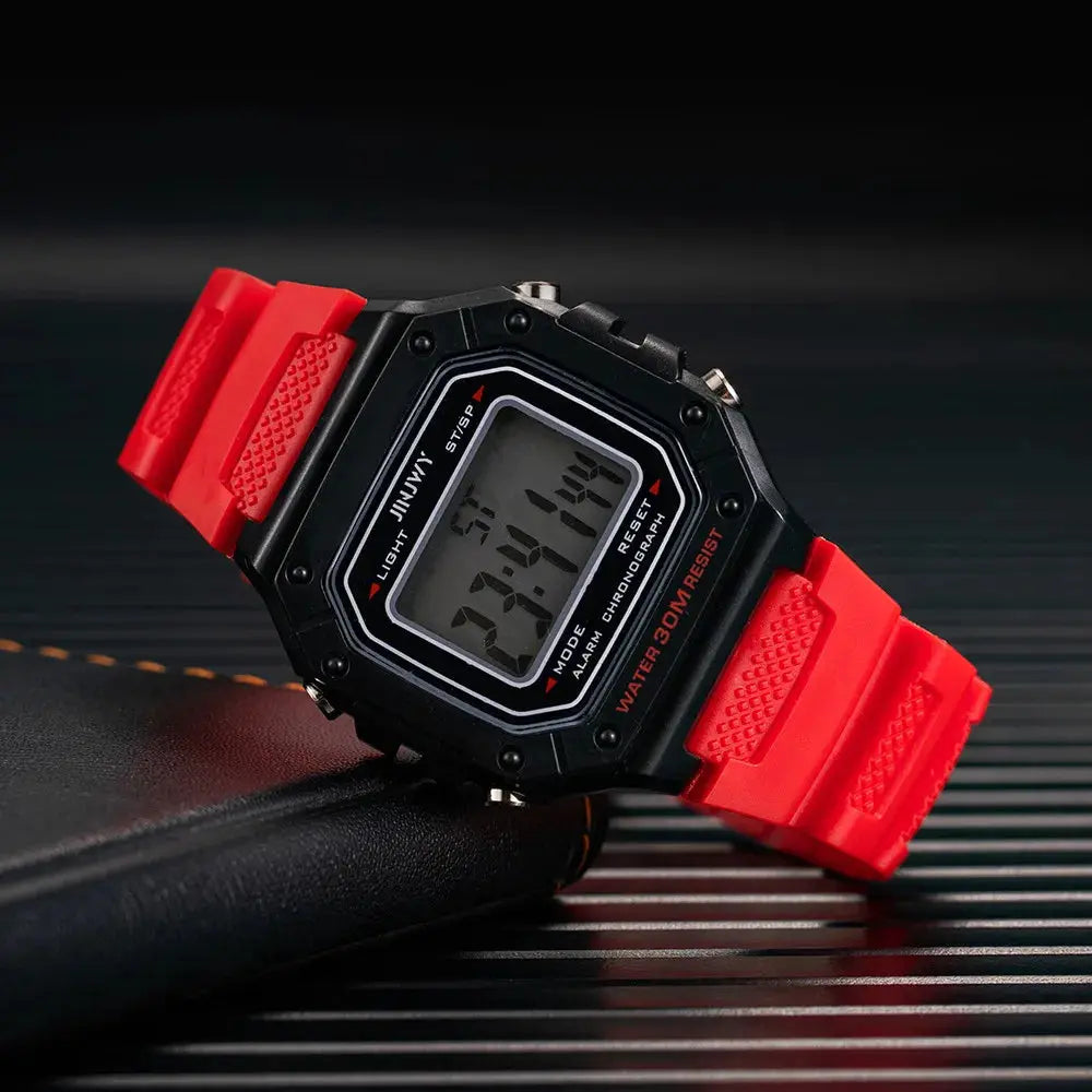 Skmei Army Green Digital Sport Watch – LED, Waterproof, Square Dial Skemei