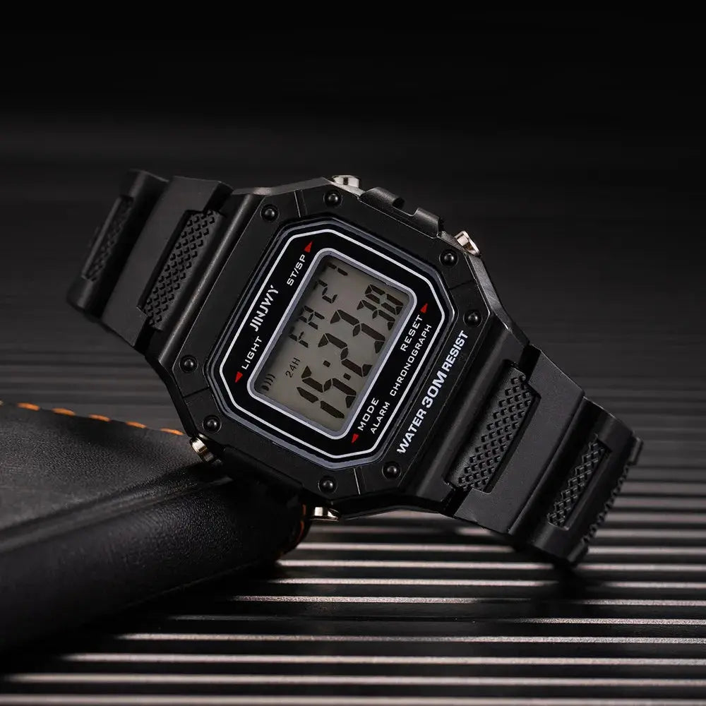 Skmei Army Green Digital Sport Watch – LED, Waterproof, Square Dial Skemei