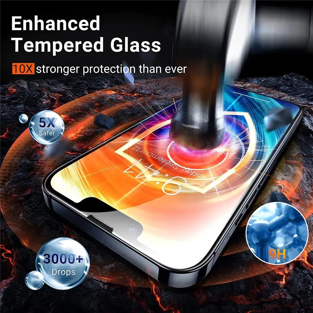 1-2Pcs Tempered Glass Screen Protector for iPhone 15/14/13/12/11 Pro Max, iPhone 12 Mini/13 Mini, 7/8/14 Plus, SE, X, XS, XR – HD Clear, Anti-Scratch, Water-Resistant GIAUSA