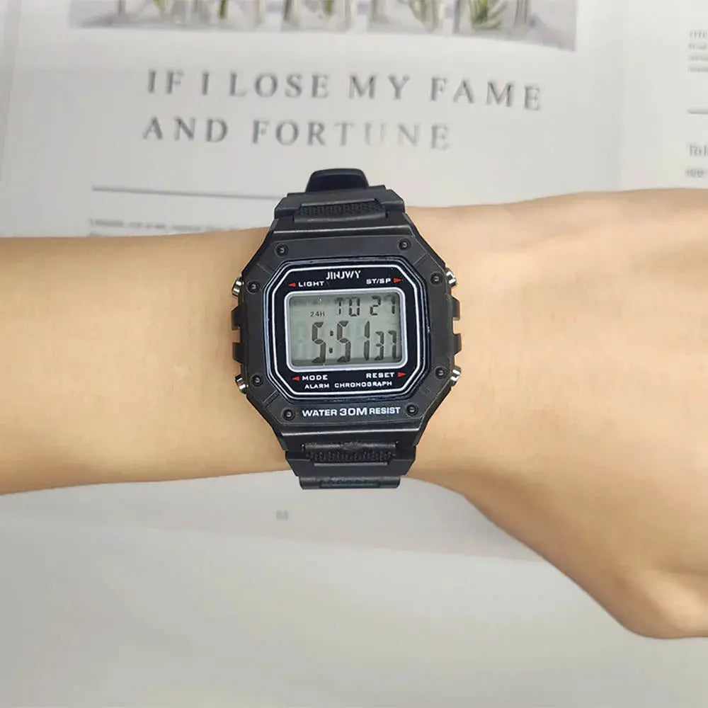 Skmei Army Green Digital Sport Watch – LED, Waterproof, Square Dial Skemei